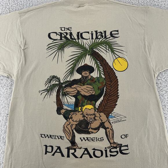 Vintage The Crucible Shirt Mens M 3rd BN Marines Boot Camp Military 1997 90s - Picture 1 of 9